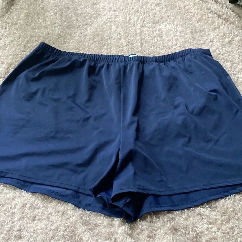 Plus Size designer swimsuit SWIM skirt cover up shorts bikini panties navy 30